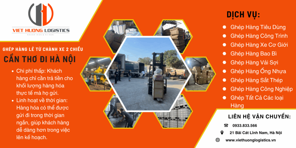 Vận chuyển hàng lẻ từ Chành Xe 2 Chiều Cần Thơ Đi Hà Nội - Vận Tải Việt Hương