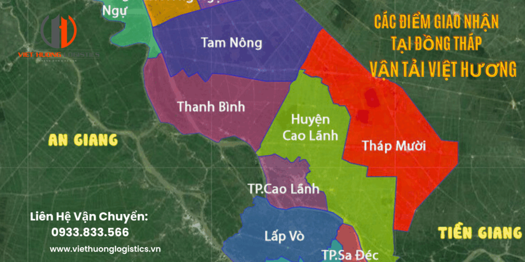 Đồng Tháp - một số điểm nhận hàng chính của Chành Xe 2 Chiều Đồng Tháp Đi Hà Nội - Vận Tải Việt Hương