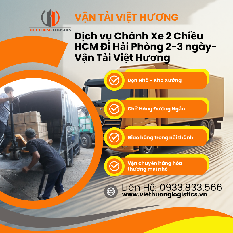 Chành Xe 2 Chiều HCM Đi Hải Phòng 2-3 ngày- Vận Tải Việt Hương