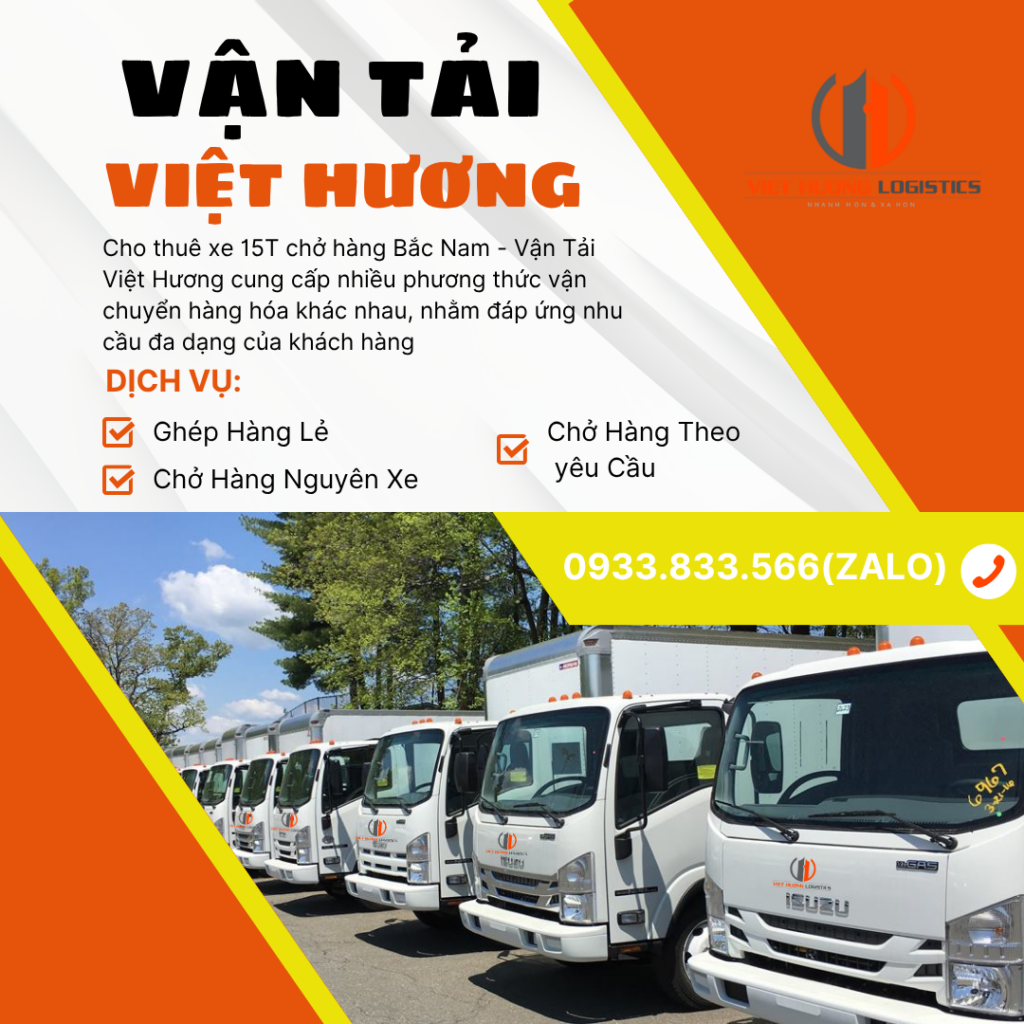 Cho thuê xe 15T chở hàng Bắc Nam - Báogiá: 0933833566(zalo)