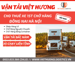 Cho thuê xe 15T chở hàng Đồng Nai Hà Nội - ĐT0933833566(zalo) - Vận Tải Việt Hương