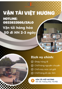 Vận tải hàng hóa SG đi HN 2-3 ngày - Vận Tải Bắc Nam Điện thoại: [0933.833.566/zalo]