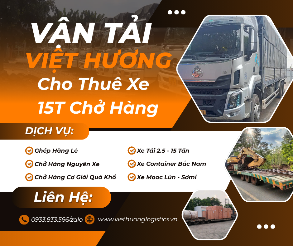 Vận Tải Hàng Bắc Nam - Vận Tải Việt Hương - LH Báo Giá: 0933833566(zalo) Cho Thuê Xe 15T Chở Hàng - VậnTải BắcNam-0933833566/zalo