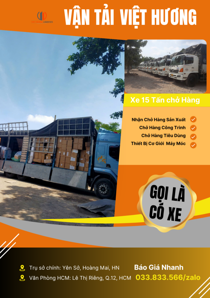 Xe 15 Tấn chở Hàng Bình Dương đi Hà Nội - Vận Tải việt Hương. LH: 0933833566/zalo